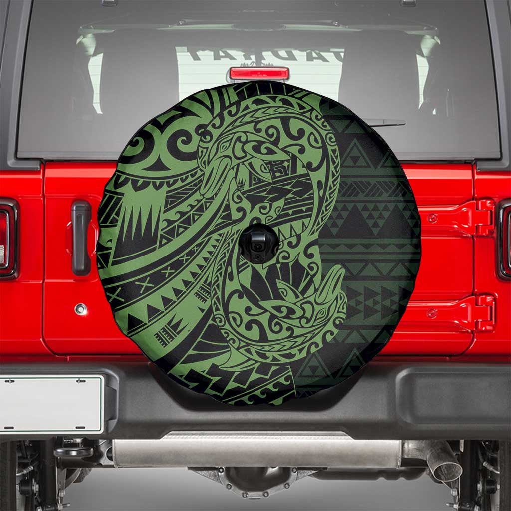 Green Couple Dolphins Maori Polynesian Style Spare Tire Cover LT9 - Polynesian Pride