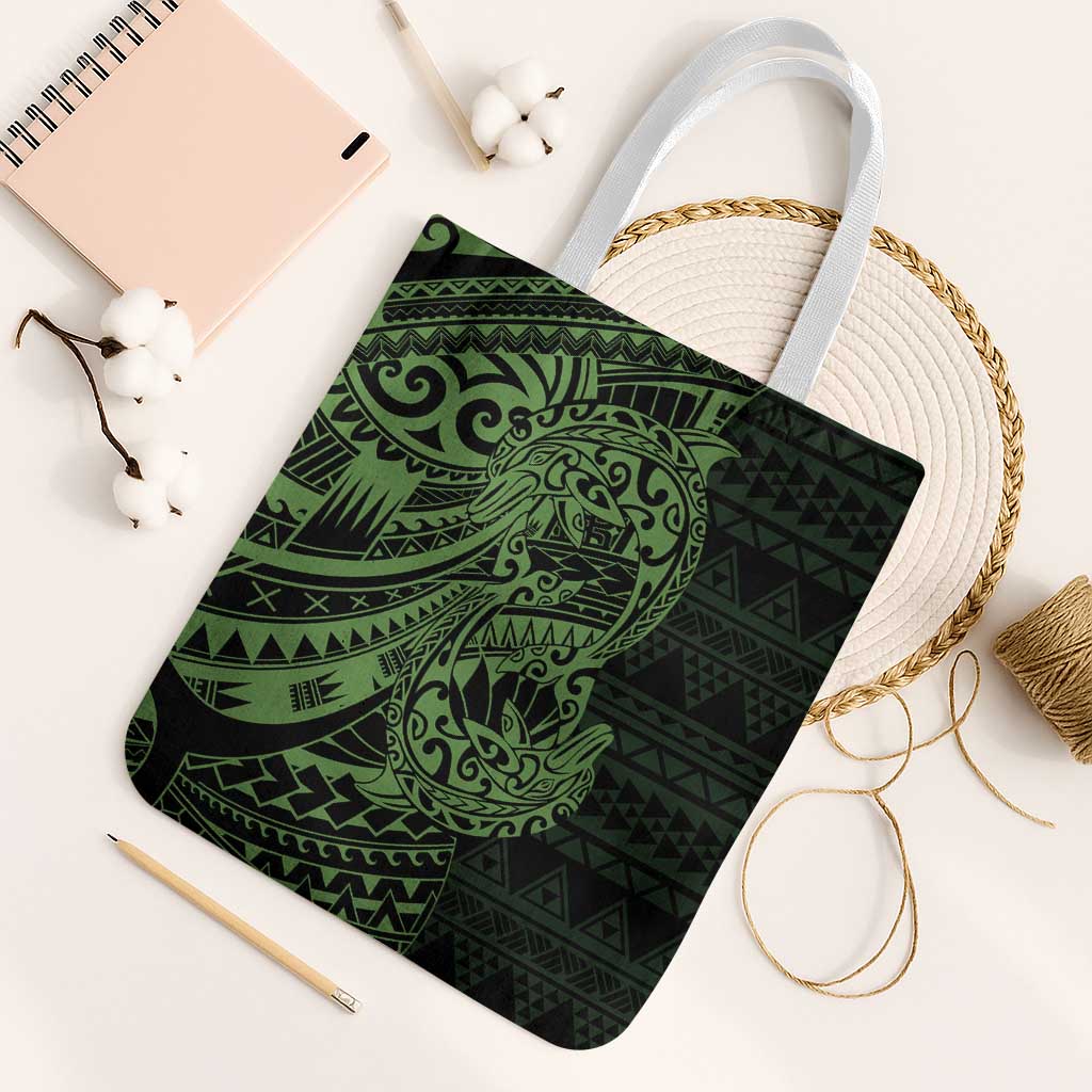 Green Couple Dolphins Maori Polynesian Style Tote Bag - Polynesian Pride