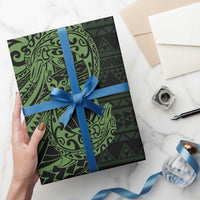 Green Couple Dolphins Maori Polynesian Style Wrapping Paper - Polynesian Pride