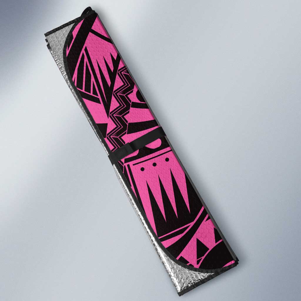 Pink Couple Dolphins Maori Polynesian Style Auto Sun Shade - Polynesian Pride
