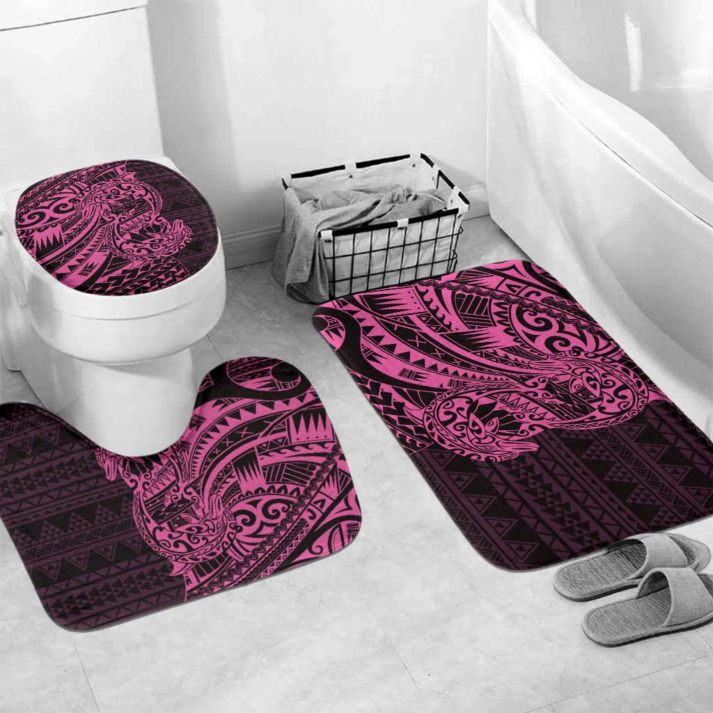 Pink Couple Dolphins Maori Polynesian Style Bathroom Set LT9 Mat Set Only (3 pcs) One Size Pink - Polynesian Pride
