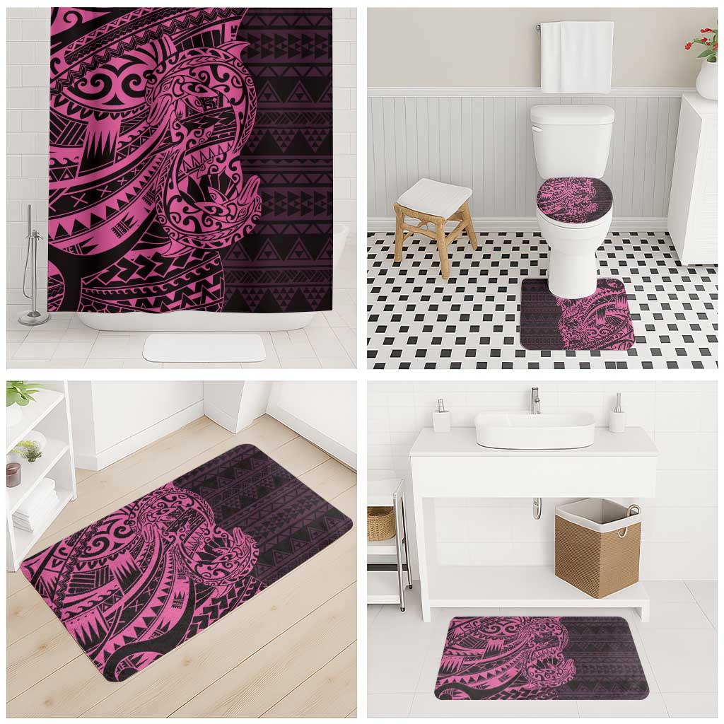 Pink Couple Dolphins Maori Polynesian Style Bathroom Set LT9 - Polynesian Pride