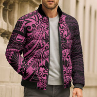 Pink Couple Dolphins Maori Polynesian Style Bomber Puffer Jacket - Polynesian Pride