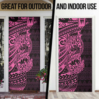 Pink Couple Dolphins Maori Polynesian Style Door Cover - Polynesian Pride