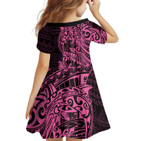 Pink Couple Dolphins Maori Polynesian Style Family Matching Mermaid Dress and Hawaiian Shirt LT9 - Polynesian Pride
