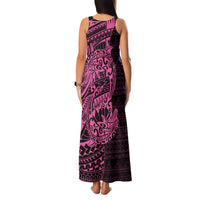 Pink Couple Dolphins Maori Polynesian Style Family Matching Tank Maxi Dress and Hawaiian Shirt LT9 - Polynesian Pride