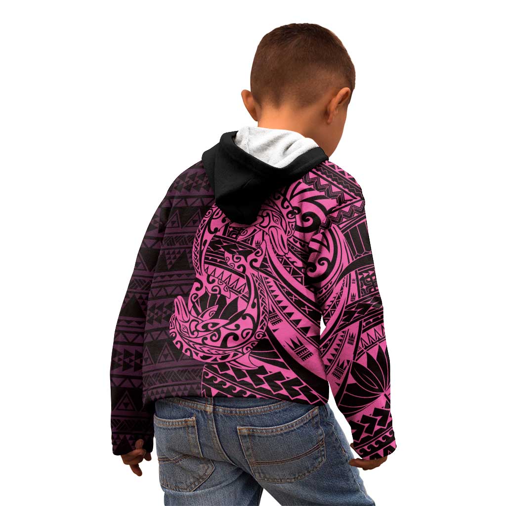 Pink Couple Dolphins Maori Polynesian Style Kid Hoodie LT9 - Polynesian Pride