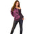 Pink Couple Dolphins Maori Polynesian Style Off Shoulder Sweater