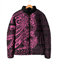 Pink Couple Dolphins Maori Polynesian Style Padded Jacket - Polynesian Pride