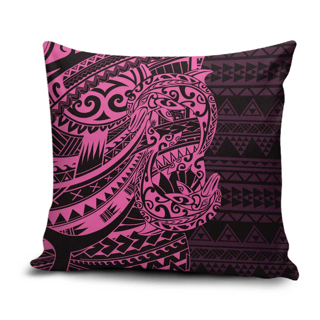 Pink Couple Dolphins Maori Polynesian Style Pillow Cover - Polynesian Pride