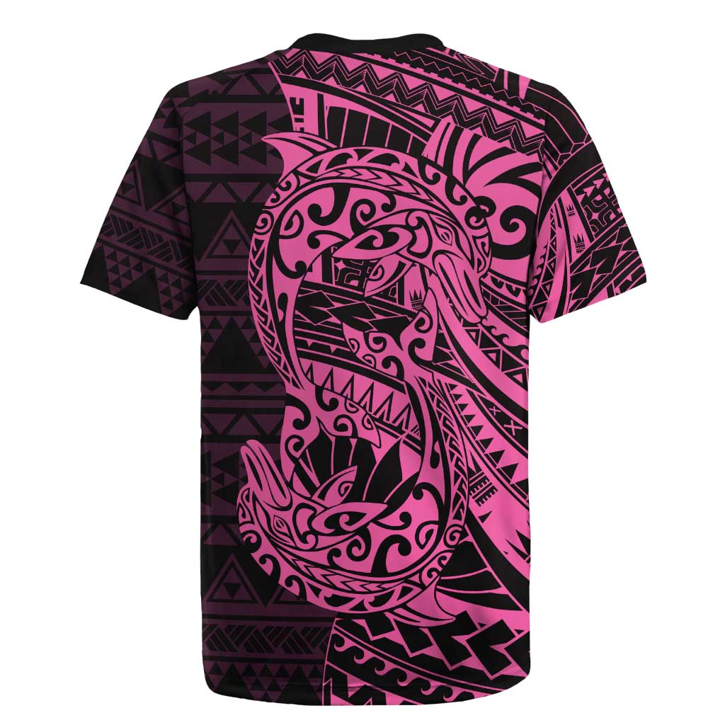 Pink Couple Dolphins Maori Polynesian Style Rugby Jersey LT9 - Polynesian Pride