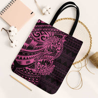 Pink Couple Dolphins Maori Polynesian Style Tote Bag - Polynesian Pride