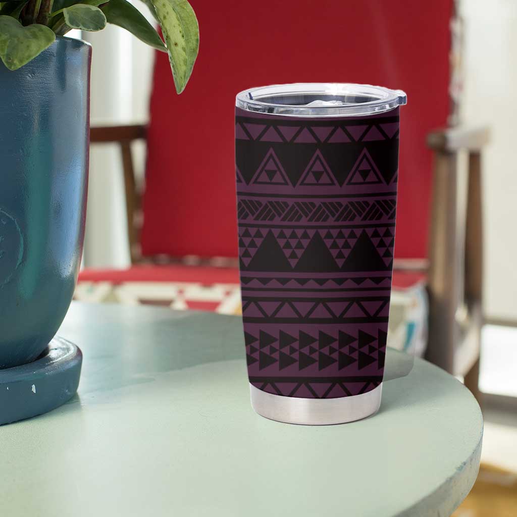Pink Couple Dolphins Maori Polynesian Style Tumbler Cup