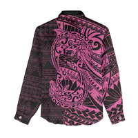 Pink Couple Dolphins Maori Polynesian Style Women Casual Shirt LT9 - Polynesian Pride