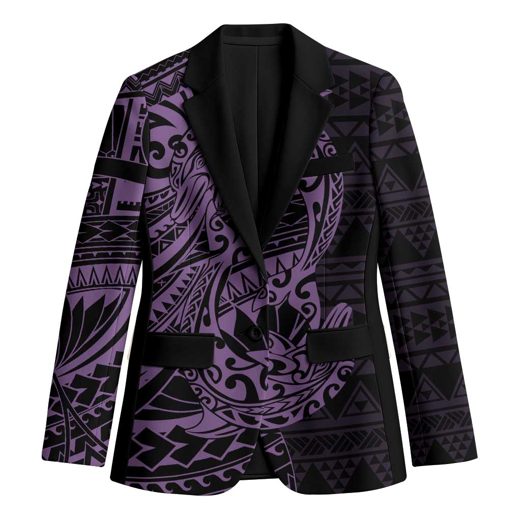 Purple Couple Dolphins Maori Polynesian Style Blazer LT9 Unisex Purple - Polynesian Pride