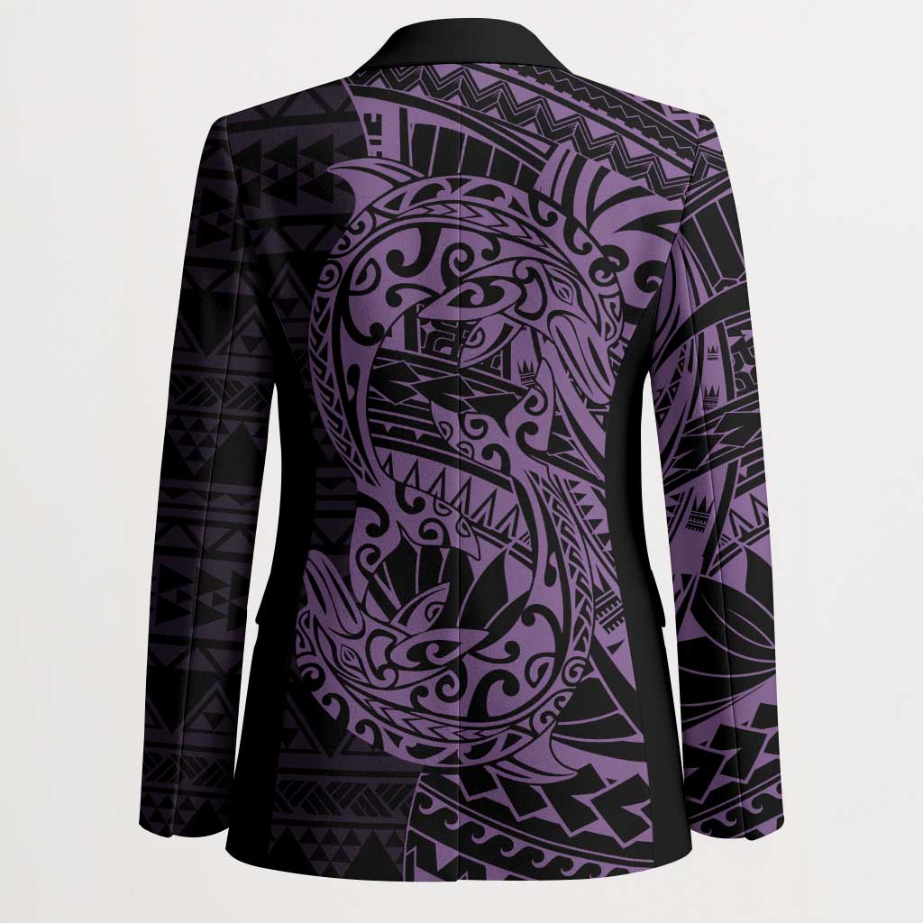 Purple Couple Dolphins Maori Polynesian Style Blazer LT9 - Polynesian Pride
