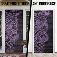 Purple Couple Dolphins Maori Polynesian Style Door Cover - Polynesian Pride