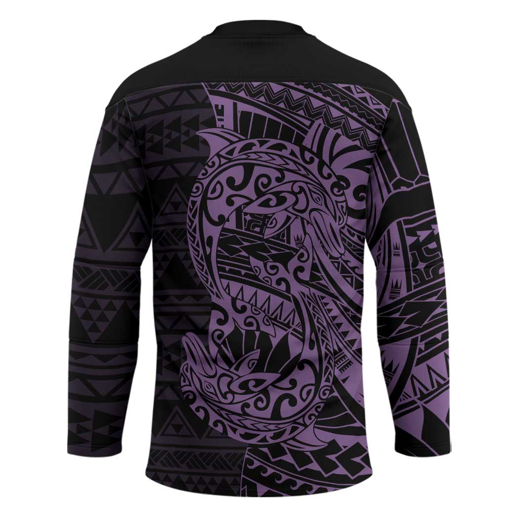 Purple Couple Dolphins Maori Polynesian Style Hockey Jersey - Polynesian Pride