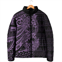 Purple Couple Dolphins Maori Polynesian Style Padded Jacket - Polynesian Pride