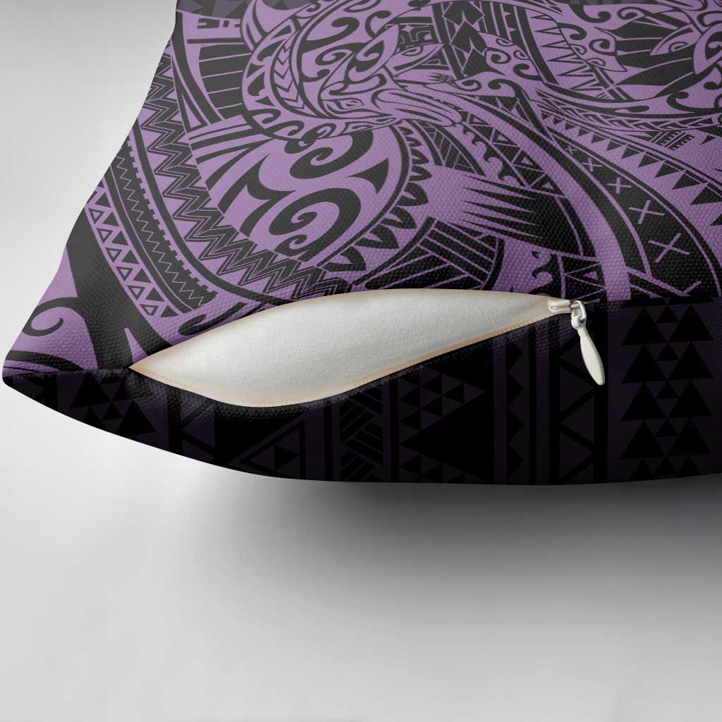 Purple Couple Dolphins Maori Polynesian Style Pillow Cover - Polynesian Pride