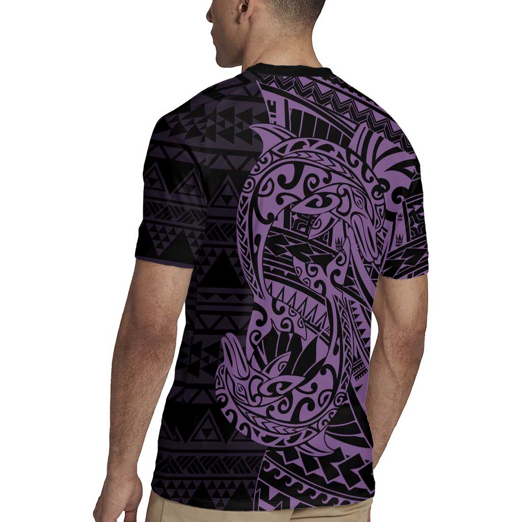 Purple Couple Dolphins Maori Polynesian Style Rugby Jersey LT9 - Polynesian Pride