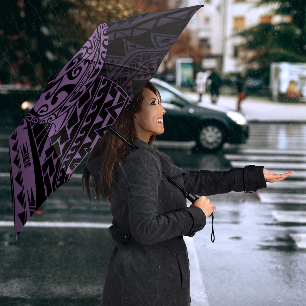 Purple Couple Dolphins Maori Polynesian Style Umbrella - Polynesian Pride