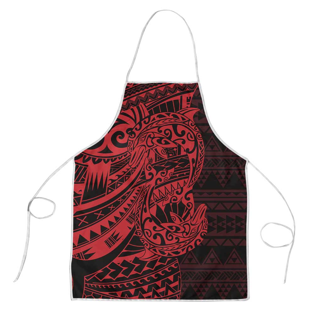 Red Couple Dolphins Maori Polynesian Style Apron - Polynesian Pride