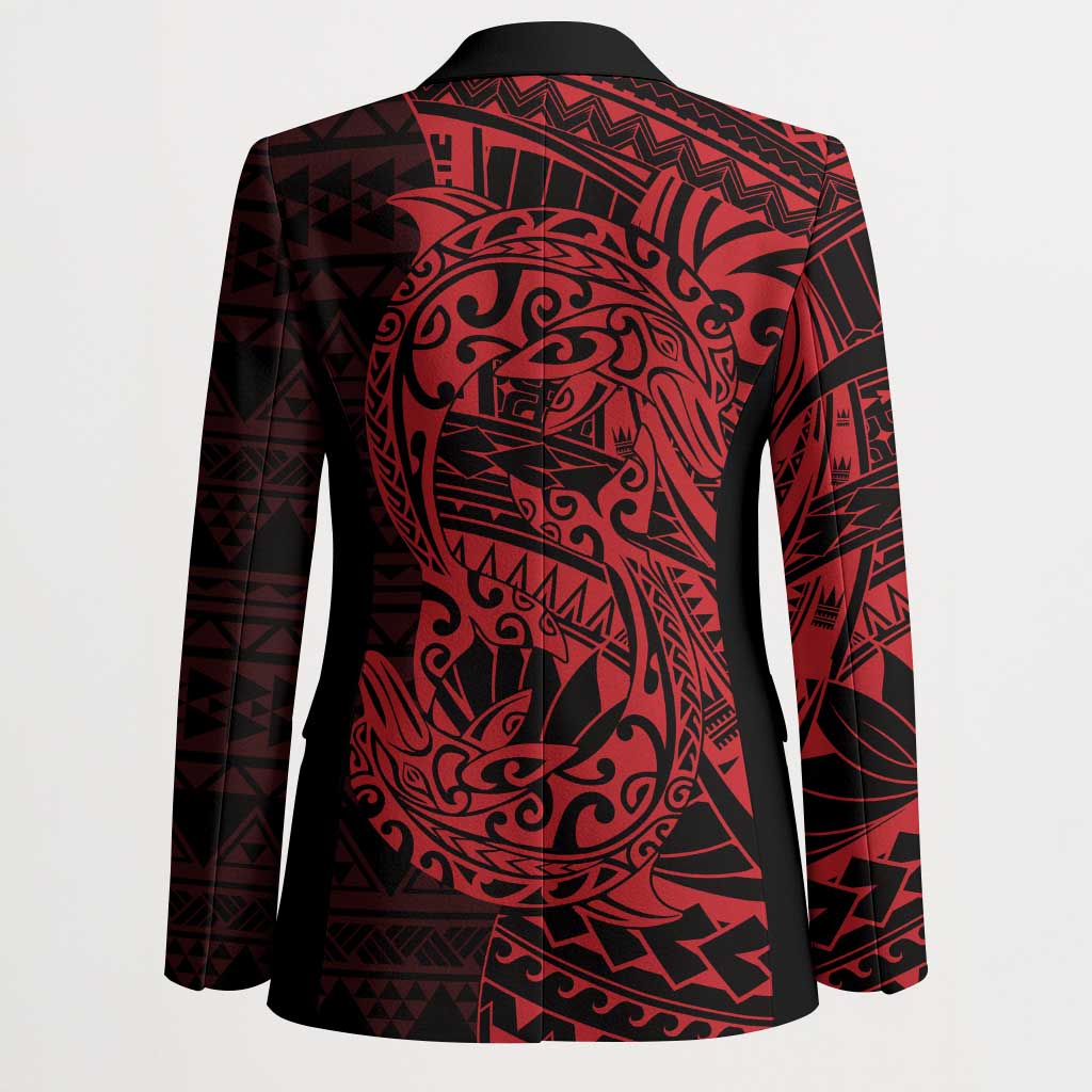 Red Couple Dolphins Maori Polynesian Style Blazer LT9 - Polynesian Pride