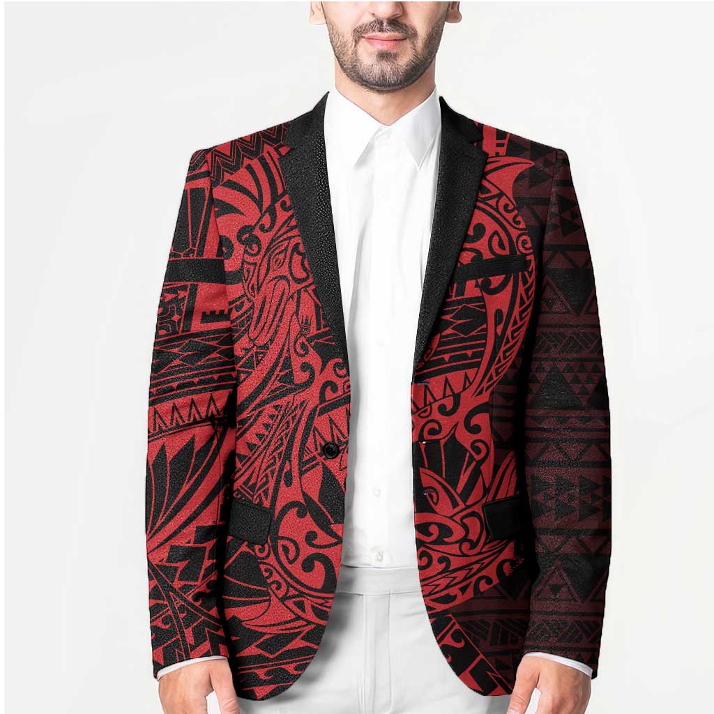 Red Couple Dolphins Maori Polynesian Style Blazer LT9 - Polynesian Pride