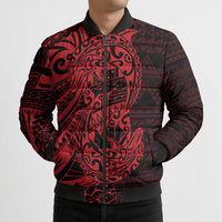 Red Couple Dolphins Maori Polynesian Style Bomber Puffer Jacket - Polynesian Pride