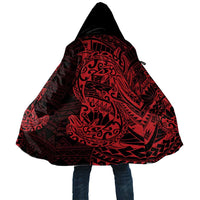 Red Couple Dolphins Maori Polynesian Style Cloak LT9 Unisex Red - Polynesian Pride
