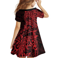 Red Couple Dolphins Maori Polynesian Style Family Matching Mermaid Dress and Hawaiian Shirt LT9 - Polynesian Pride