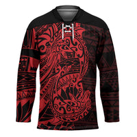 Red Couple Dolphins Maori Polynesian Style Hockey Jersey - Polynesian Pride