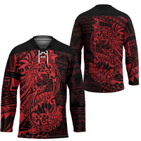 Red Couple Dolphins Maori Polynesian Style Hockey Jersey - Polynesian Pride