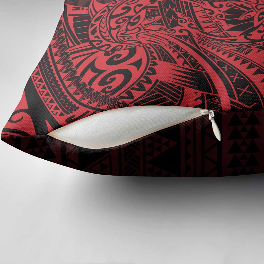 Red Couple Dolphins Maori Polynesian Style Pillow Cover - Polynesian Pride