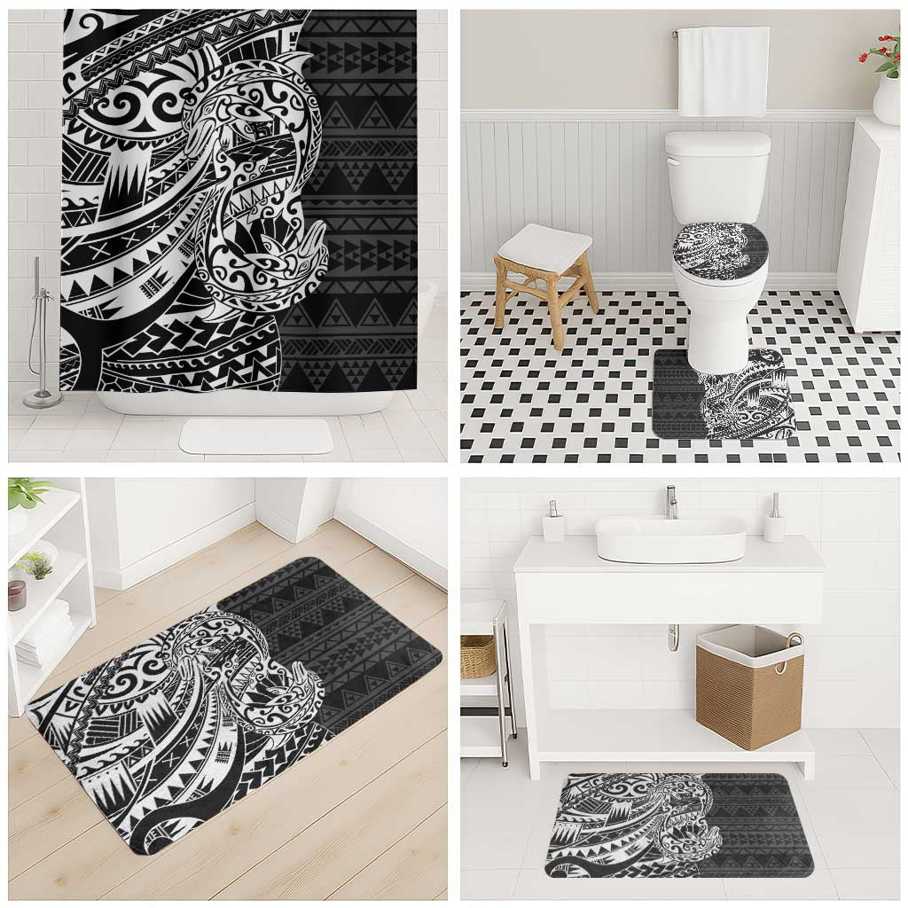 White Couple Dolphins Maori Polynesian Style Bathroom Set LT9 - Polynesian Pride