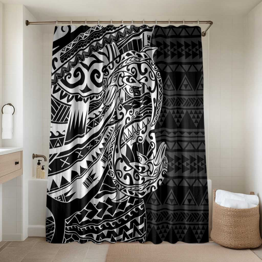White Couple Dolphins Maori Polynesian Style Bathroom Set LT9 Shower Curtain Only White - Polynesian Pride