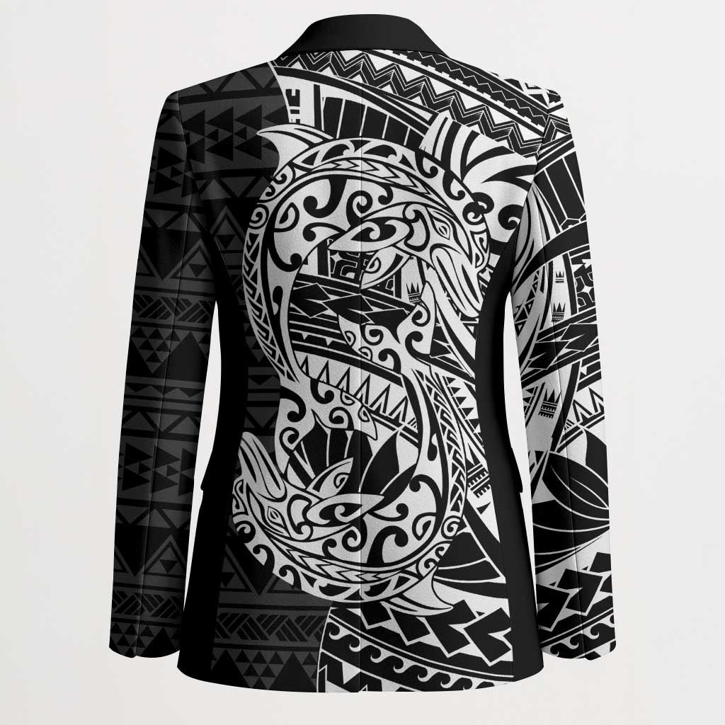 White Couple Dolphins Maori Polynesian Style Blazer LT9 - Polynesian Pride