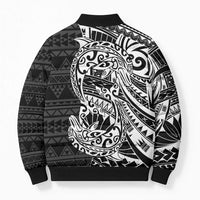 White Couple Dolphins Maori Polynesian Style Bomber Puffer Jacket LT9 - Polynesian Pride