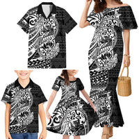White Couple Dolphins Maori Polynesian Style Family Matching Mermaid Dress and Hawaiian Shirt LT9 - Polynesian Pride