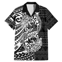 White Couple Dolphins Maori Polynesian Style Family Matching Mermaid Dress and Hawaiian Shirt LT9 Dad's Shirt - Short Sleeve White - Polynesian Pride