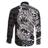 White Couple Dolphins Maori Polynesian Style Family Matching Mermaid Dress and Hawaiian Shirt LT9 - Polynesian Pride