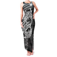 White Couple Dolphins Maori Polynesian Style Family Matching Tank Maxi Dress and Hawaiian Shirt