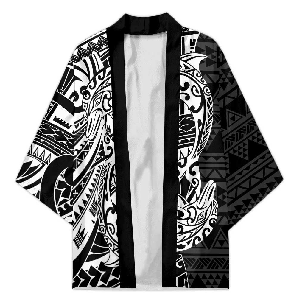 White Couple Dolphins Maori Polynesian Style Kimono LT9 Unisex White - Polynesian Pride