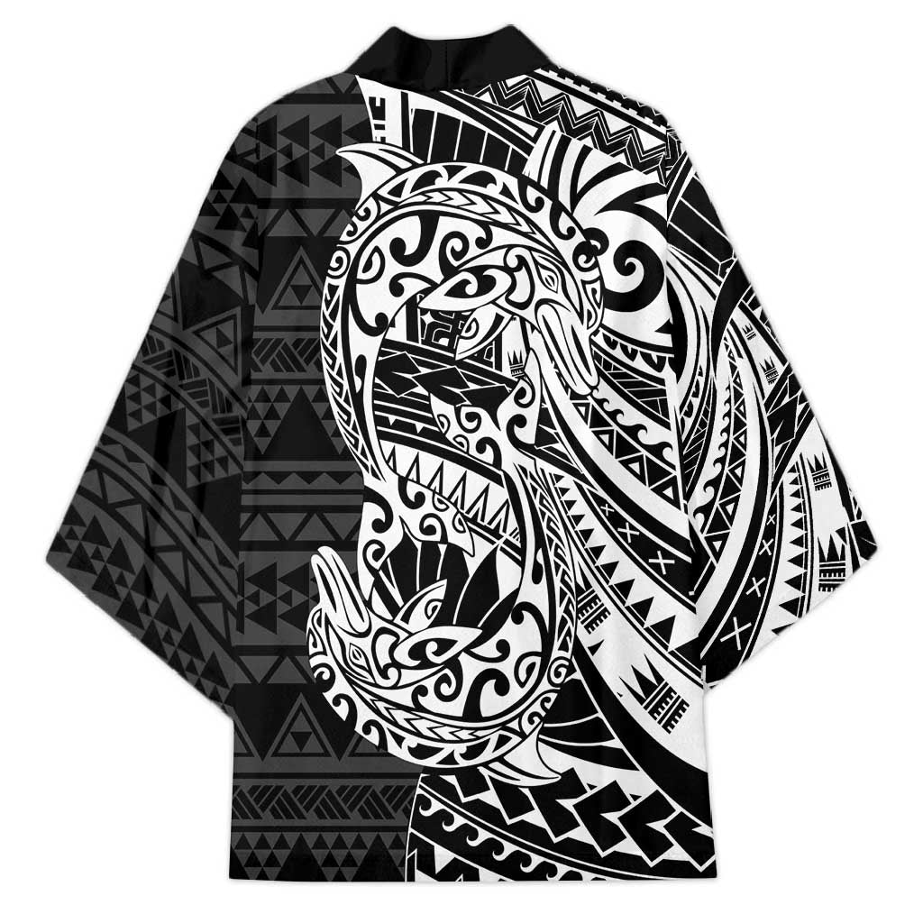 White Couple Dolphins Maori Polynesian Style Kimono LT9 - Polynesian Pride