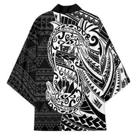 White Couple Dolphins Maori Polynesian Style Kimono LT9 - Polynesian Pride