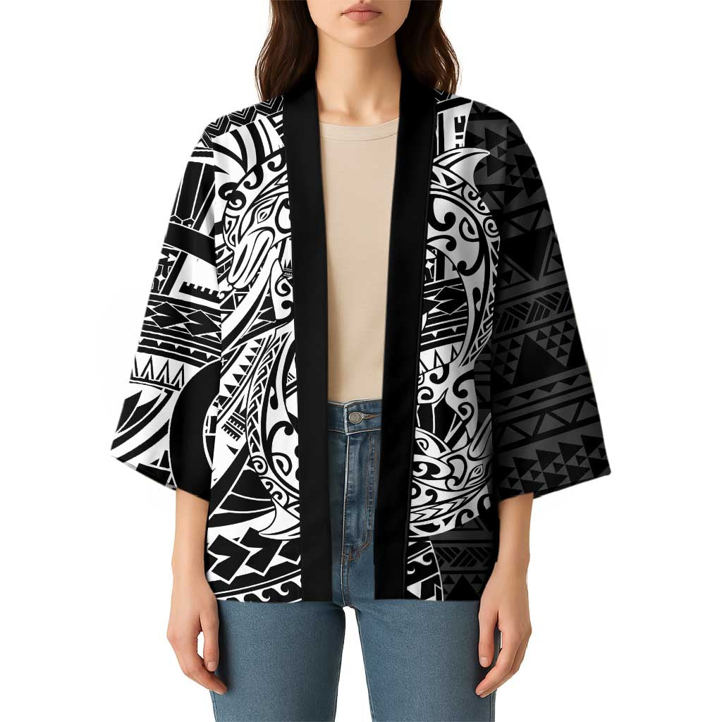 White Couple Dolphins Maori Polynesian Style Kimono LT9 - Polynesian Pride