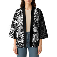 White Couple Dolphins Maori Polynesian Style Kimono LT9 - Polynesian Pride
