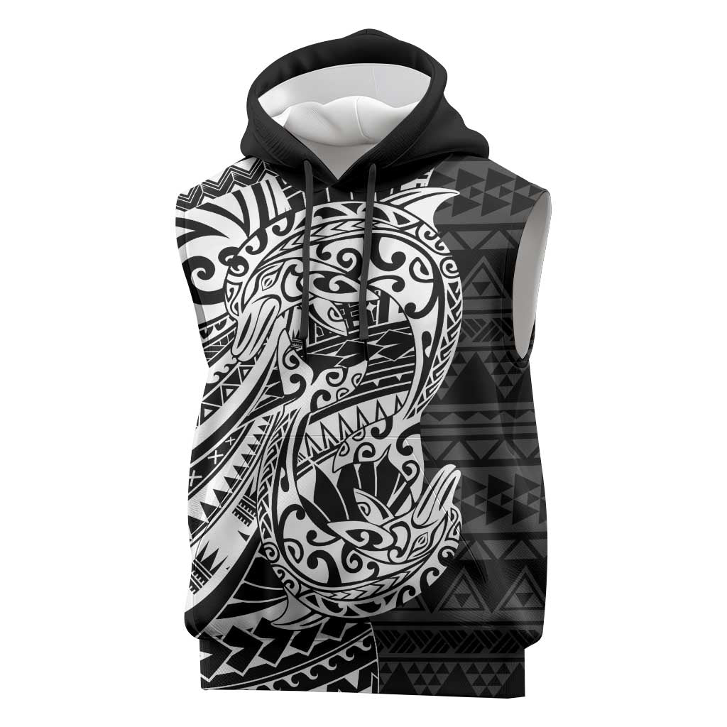 White Couple Dolphins Maori Polynesian Style Sleeveless Hoodie LT9 White - Polynesian Pride