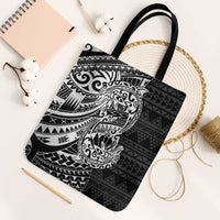 White Couple Dolphins Maori Polynesian Style Tote Bag - Polynesian Pride